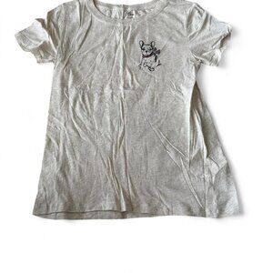 J.Crew Women's Grey and Cream T-shirt